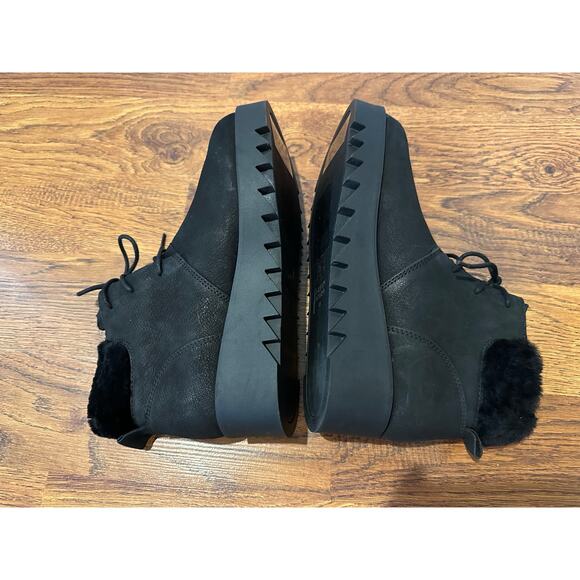 Eileen Fisher Women’s Kenille Sport Suede/Shearling Wedge Boot Black Sz 8.5 NWOB - Picture 6 of 10